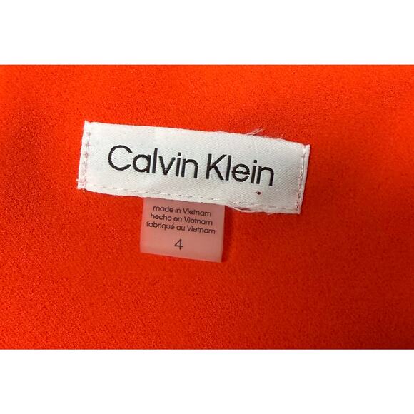 Calvin Klein Women Dress Sheath Size 4 Women Sleeveless Stretch Orange NWT New - Picture 7 of 8